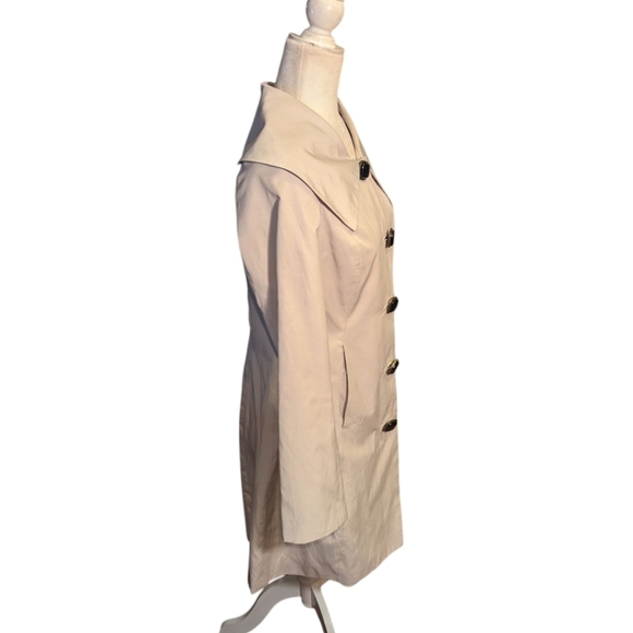 Vertigo Paris Cream Trench Coat Designer Chic Bow Back Tailored Sz S - Picture 2 of 13